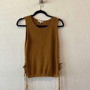 Madewell Golden Brown Sleeveless Blouse XS with double side ties sleeveless
